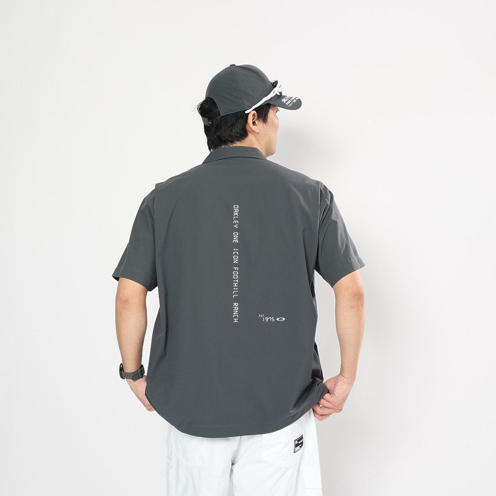 オークリー（OAKLEY）（メンズ）ゴルフウェア 吸汗速乾 半袖 STALWART GORP ウーブンシャツ FOA409156-2DE