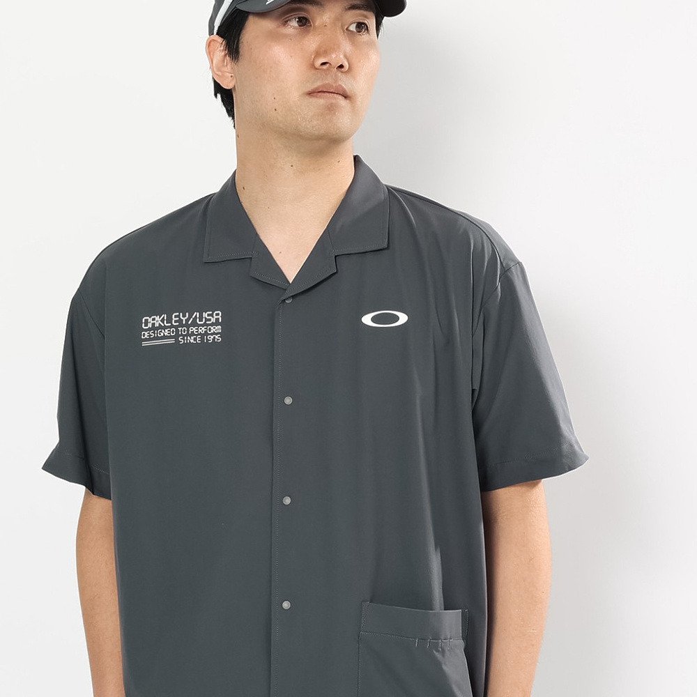 オークリー（OAKLEY）（メンズ）ゴルフウェア 吸汗速乾 半袖 STALWART GORP ウーブンシャツ FOA409156-2DE