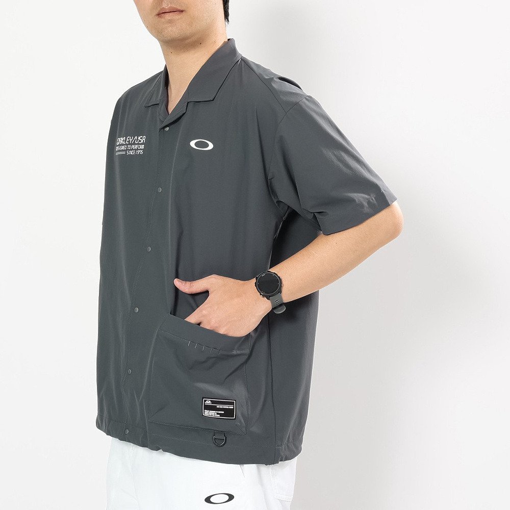 オークリー（OAKLEY）（メンズ）ゴルフウェア 吸汗速乾 半袖 STALWART GORP ウーブンシャツ FOA409156-2DE