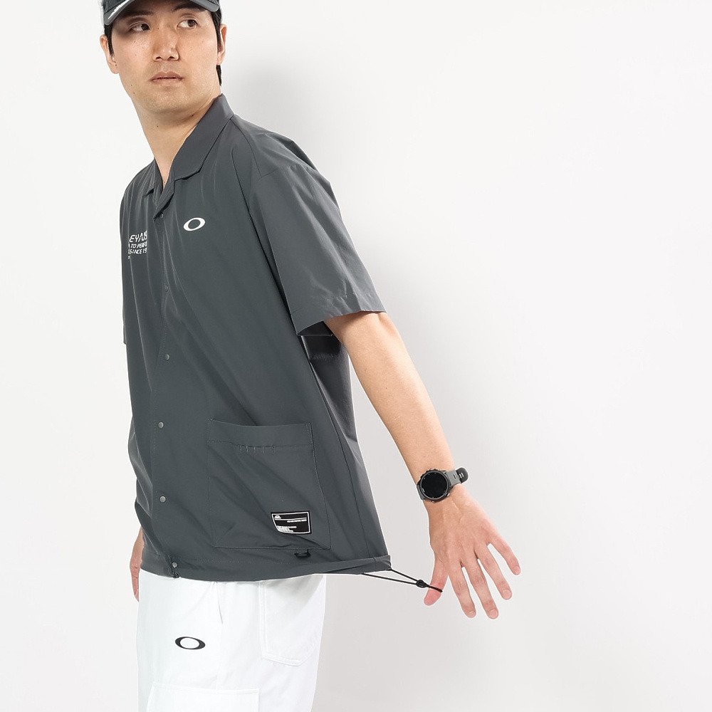 オークリー（OAKLEY）（メンズ）ゴルフウェア 吸汗速乾 半袖 STALWART GORP ウーブンシャツ FOA409156-2DE