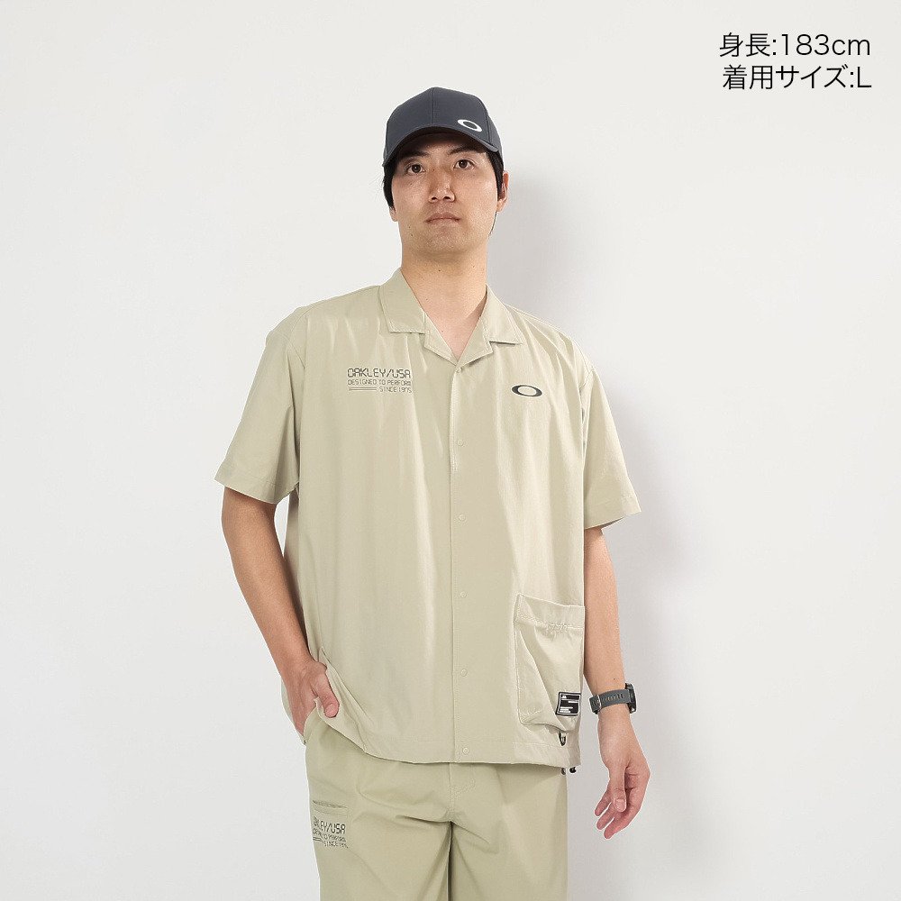 オークリー（OAKLEY）（メンズ）ゴルフウェア 吸汗速乾 半袖 STALWART GORP ウーブンシャツ FOA409156-89C