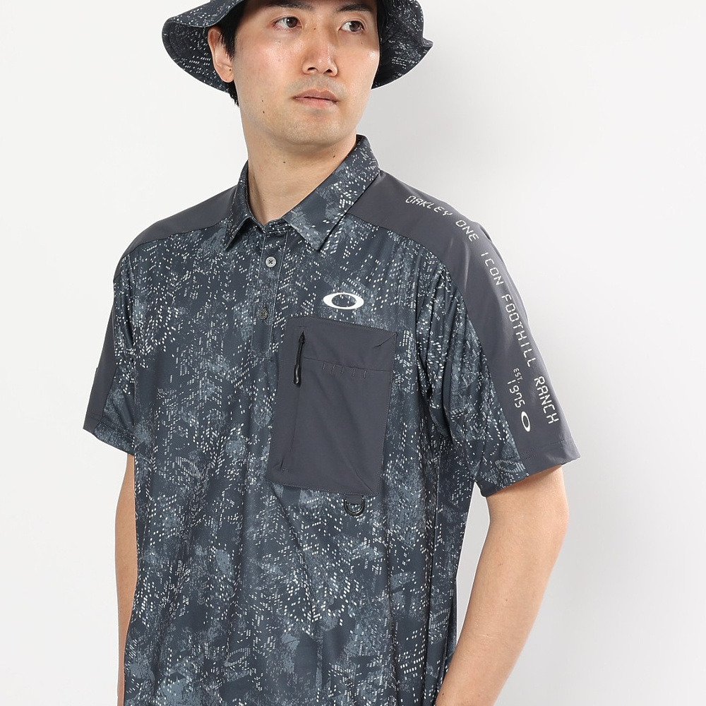 オークリー（OAKLEY）（メンズ）ゴルフウェア 吸汗速乾 半袖 STALWART GORP デジタルカモフラージュ柄 シャツ FOA409157-25C