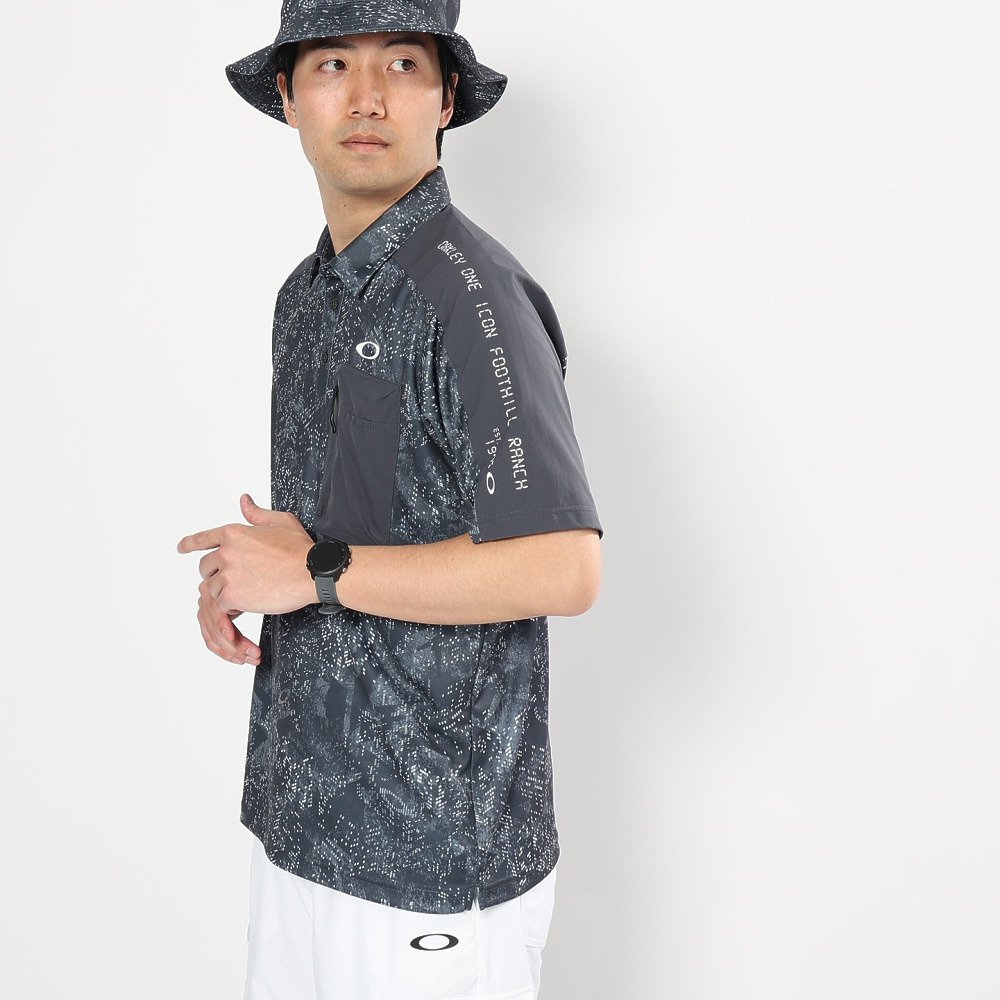 オークリー（OAKLEY）（メンズ）ゴルフウェア 吸汗速乾 半袖 STALWART GORP デジタルカモフラージュ柄 シャツ FOA409157-25C