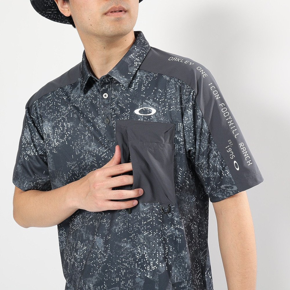 オークリー（OAKLEY）（メンズ）ゴルフウェア 吸汗速乾 半袖 STALWART GORP デジタルカモフラージュ柄 シャツ FOA409157-25C