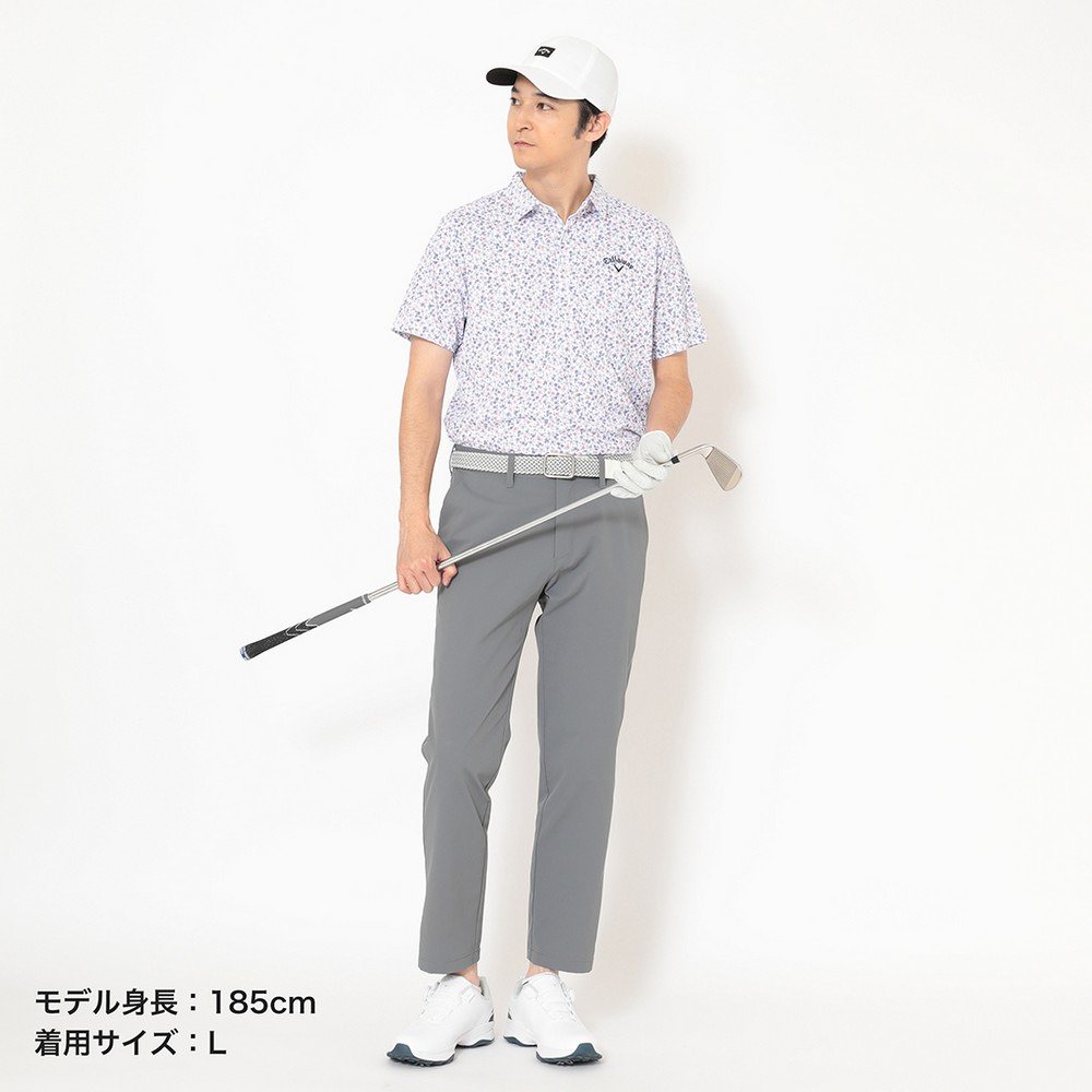 キャロウェイ（CALLAWAY）（メンズ）ゴルフウェア 吸汗速乾 ミニカノコ 小花総柄半袖シャツ C26134112-1030