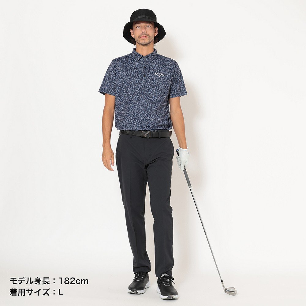 キャロウェイ（CALLAWAY）（メンズ）ゴルフウェア 吸汗速乾 ミニカノコ 小花総柄半袖シャツ C26134112-1120