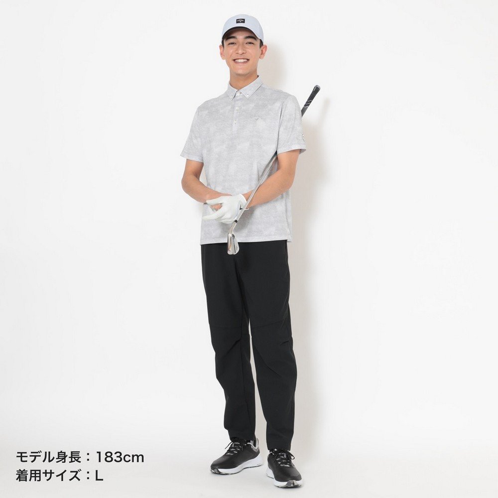 キャロウェイ（CALLAWAY）（メンズ）ゴルフウェア かざあなメッシュシャンブレー柄半袖シャツ C26134127-1020