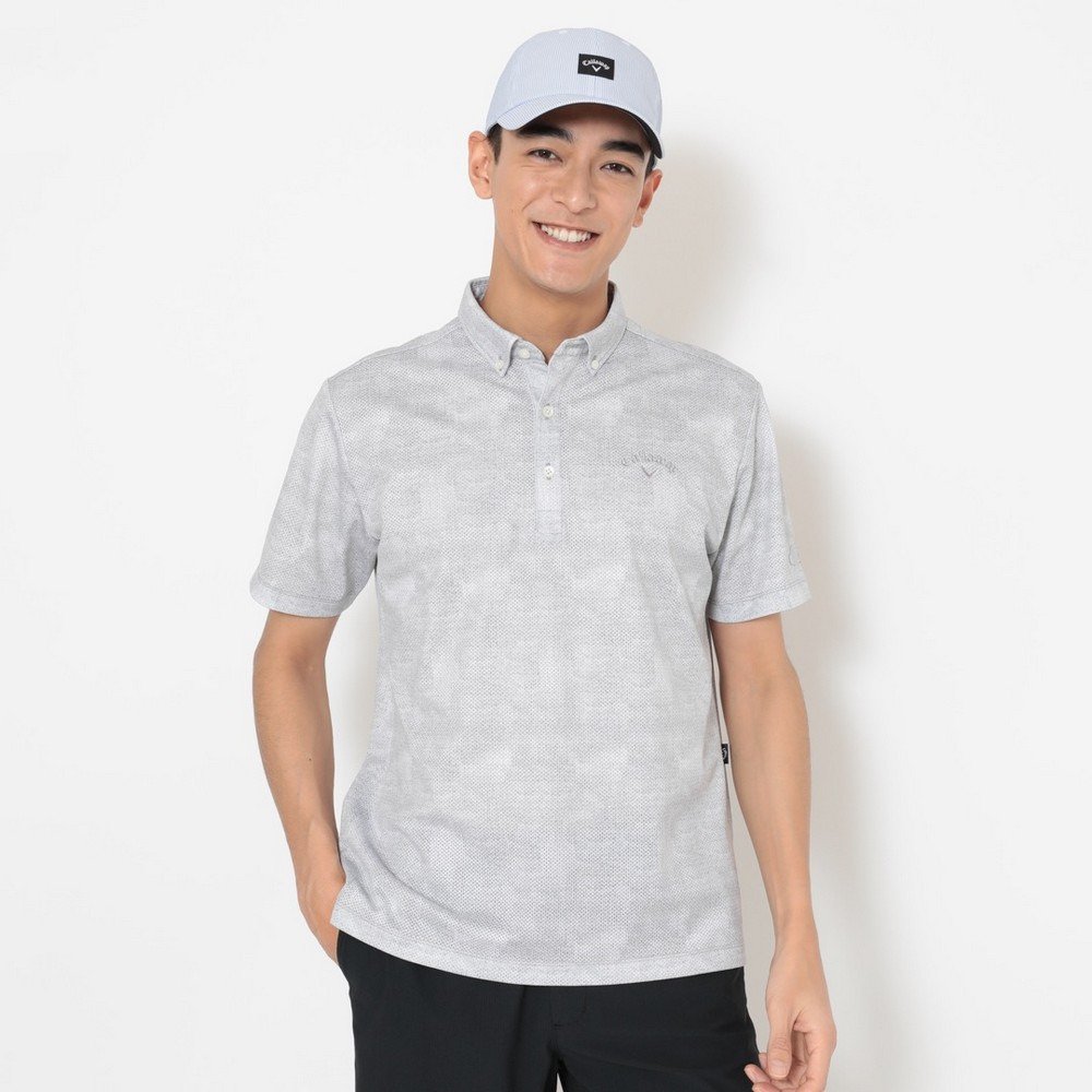 キャロウェイ（CALLAWAY）（メンズ）ゴルフウェア かざあなメッシュシャンブレー柄半袖シャツ C26134127-1020