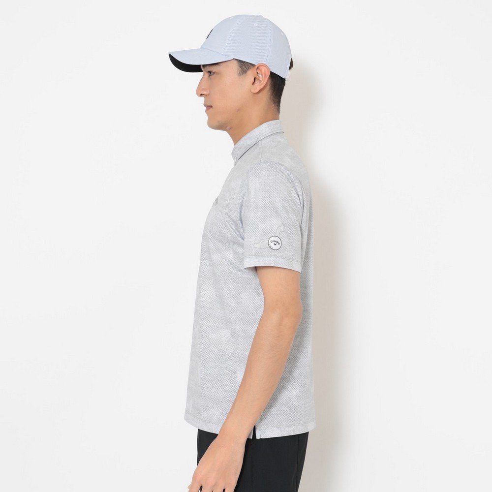 キャロウェイ（CALLAWAY）（メンズ）ゴルフウェア かざあなメッシュシャンブレー柄半袖シャツ C26134127-1020