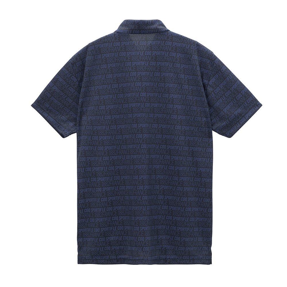 ルコックスポルティフ（lecoqsportif）（メンズ）ゴルフウェア 吸汗速乾 ロゴボーダー柄半袖シャツ LG6SHS03M NV00
