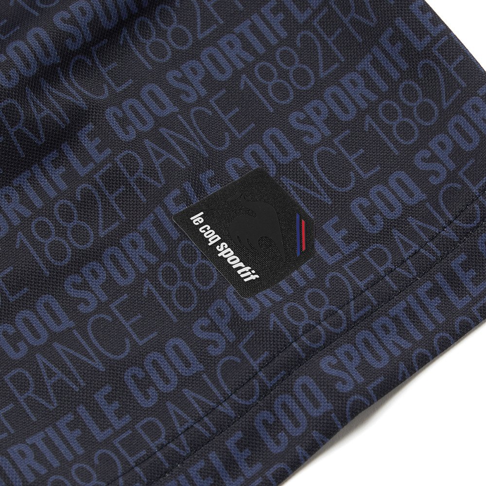 ルコックスポルティフ（lecoqsportif）（メンズ）ゴルフウェア 吸汗速乾 ロゴボーダー柄半袖シャツ LG6SHS03M NV00