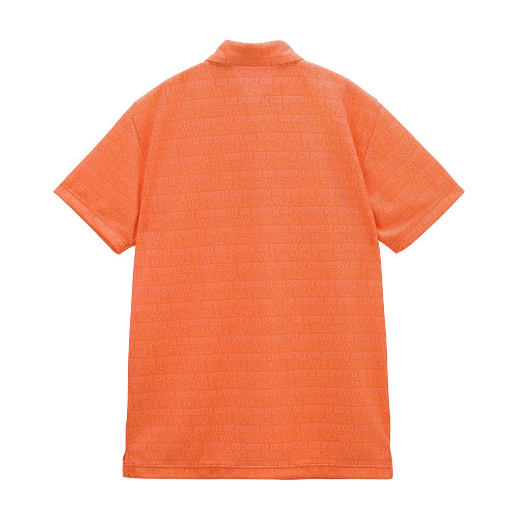 ルコックスポルティフ（lecoqsportif）（メンズ）ゴルフウェア 吸汗速乾 ロゴボーダー柄半袖シャツ LG6SHS03M OR00