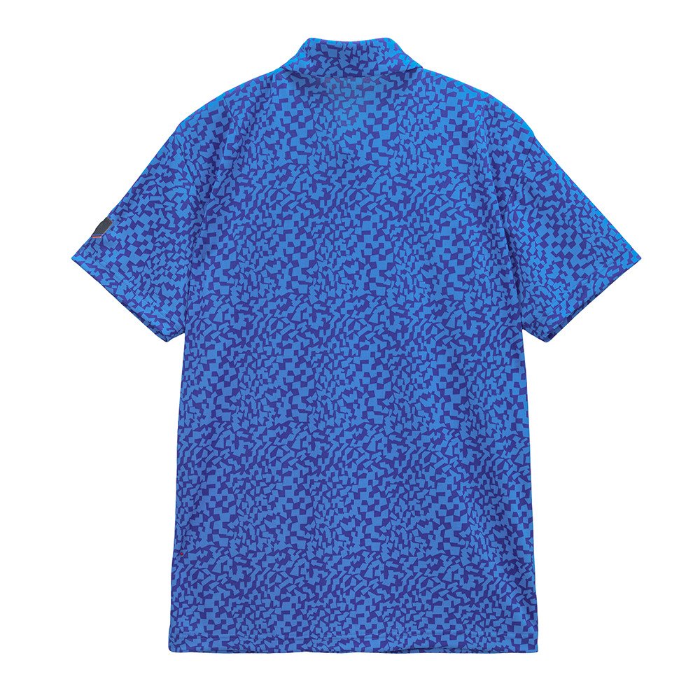 ルコックスポルティフ（lecoqsportif）（メンズ）ゴルフウェア 吸汗速乾 ミナモ柄半袖シャツ LG6SHS08M BL00
