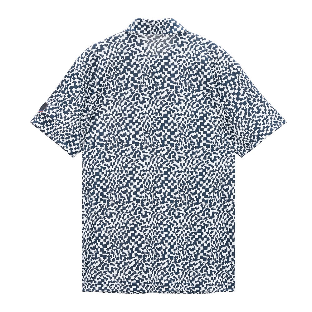 ルコックスポルティフ（lecoqsportif）（メンズ）ゴルフウェア 吸汗速乾 ミナモ柄半袖シャツ LG6SHS08M NV00