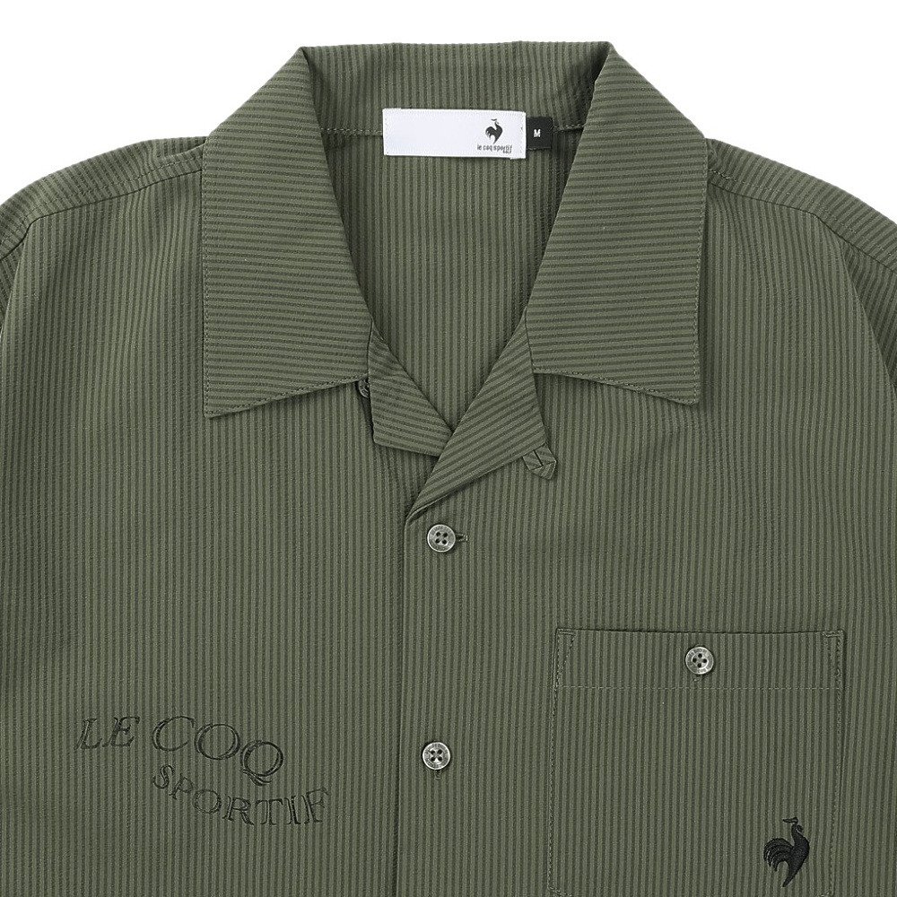 ルコックスポルティフメンズゴルフシャツオリーブグリーン Ｌ ルコックスポルティフ（lecoqsportif）（メンズ）ゴルフウェア 吸汗速