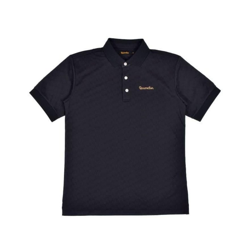 【美品】レザレクション ゴルフ 半袖ポロシャツ ブラック サイズＬ レザレクション（Resurrection）（メンズ）ゴルフウェア GMジャガード