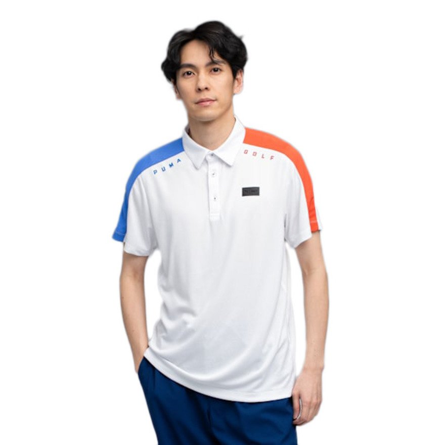 プーマ（PUMA）（メンズ）ゴルフウェア 吸汗速乾 PB ジャガード 半袖