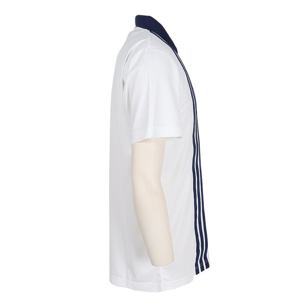 アディダス（adidas）（メンズ）ゴルフウェア 接触冷感 フロントストライプス 半袖シャツ OGH91-KM0860 W