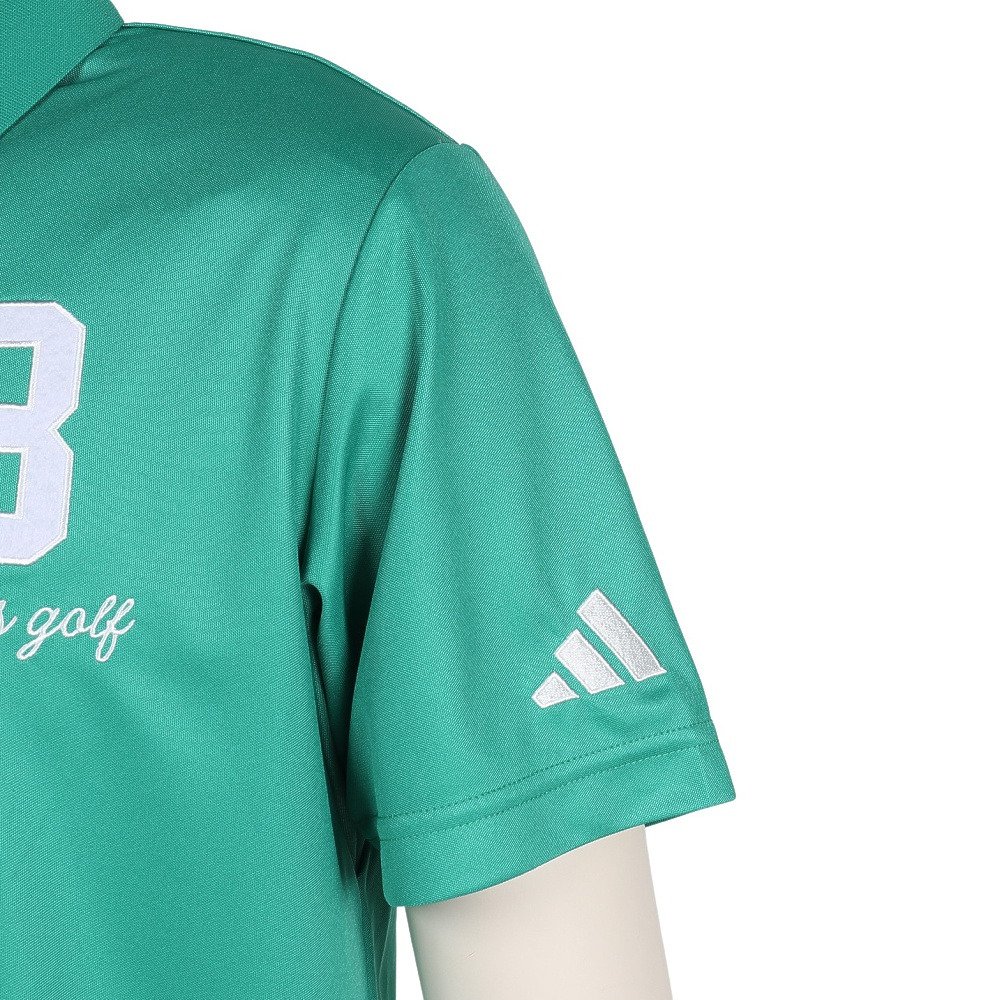 アディダス（adidas）（メンズ）ゴルフウェア 接触冷感 フロントストライプス 半袖シャツ OGH91-KM0862 GRN