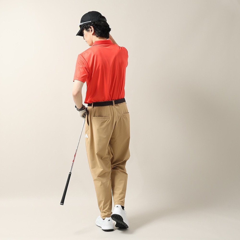 アディダス（adidas）（メンズ）ゴルフウェア 接触冷感 フロントストライプス 半袖シャツ OGH91-KM2217 RED