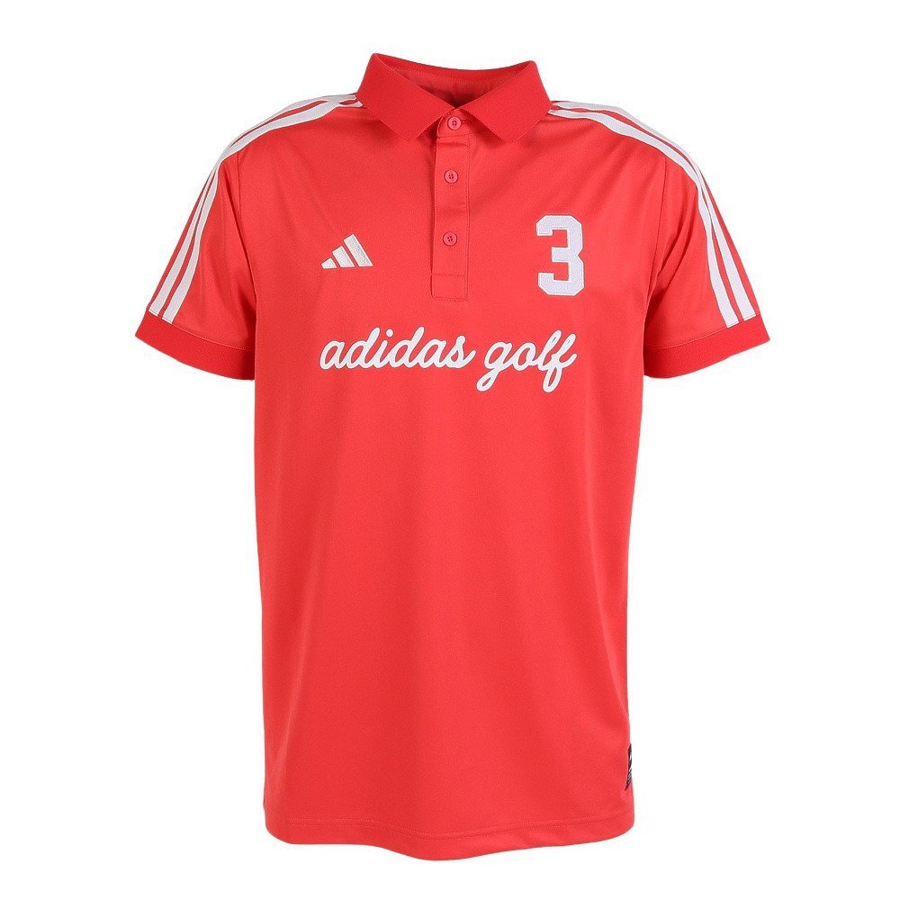 アディダス（adidas）（メンズ）ゴルフウェア 接触冷感 ワーディング 半袖シャツ OGH92-KM2221 RED