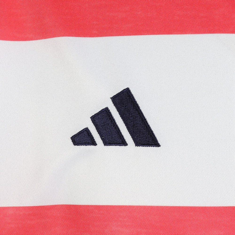 アディダス（adidas）（メンズ）ゴルフウェア 接触冷感 ワイドボーダー 半袖ポロシャツ OGH93-KM2216 RED
