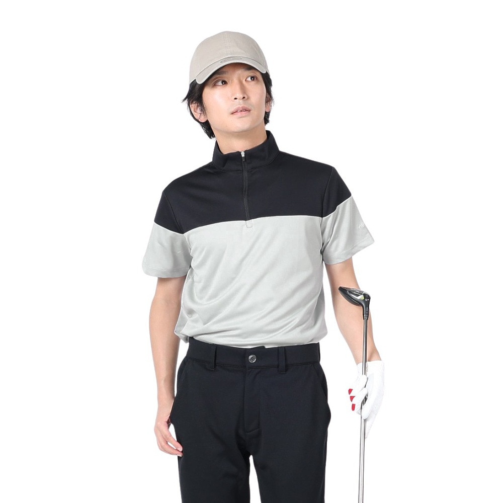 パフォーマンスギア（PG）（メンズ）ゴルフウェア 半袖 吸汗 速乾 冷感 ポロシャツ ハーフモック 403PG22EG2036 GYXBL
