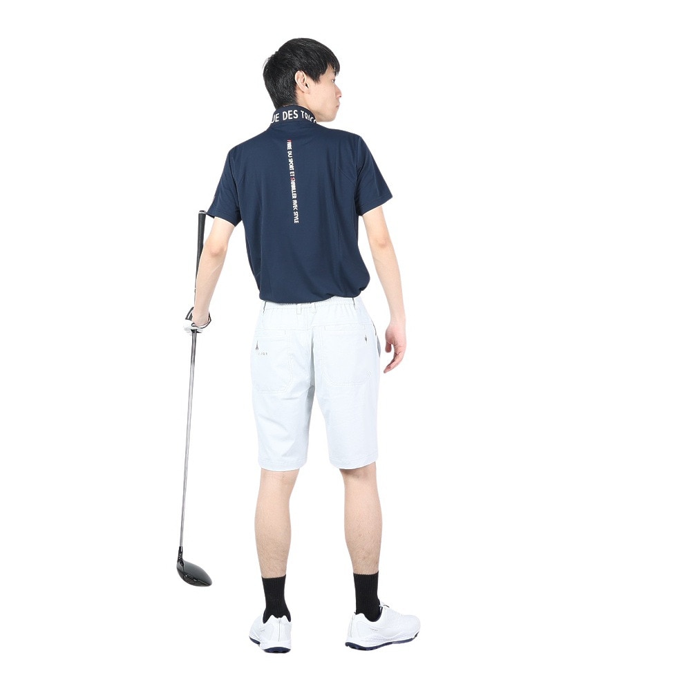 ルコックスポルティフ（lecoqsportif）（メンズ）ゴルフウェア 吸汗速乾 ストレッチフォーサー ハーフジップ半袖シャツ QGMXJA15 NV00
