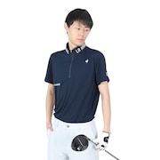 ルコックスポルティフ（lecoqsportif）（メンズ）ゴルフウェア ストレッチフォーサー ハーフジップ半袖シャツ QGMXJA15 NV00