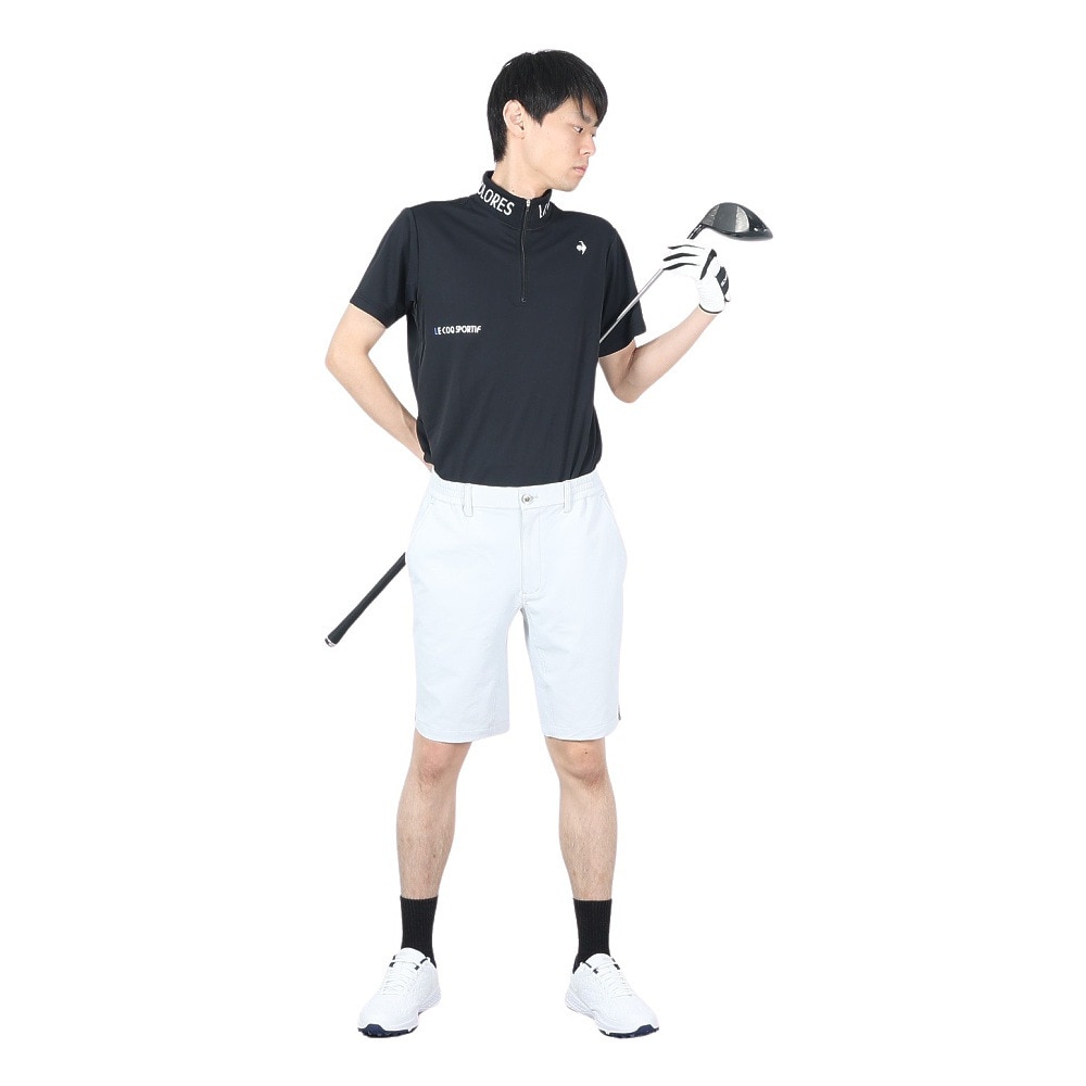 ルコックスポルティフ（lecoqsportif）（メンズ）ゴルフウェア ストレッチフォーサー ハーフジップ半袖シャツ QGMXJA15 BK00