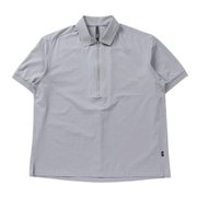 (メンズ)ゴルフウェア 吸水速乾 ブリーズニット 半袖 ハーフジップシャツ PREG24F030002 GRY