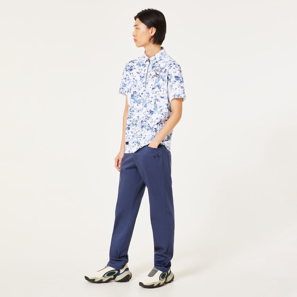 オークリー（OAKLEY）（メンズ）ゴルフウェア 吸汗速乾 SKULL GEO FOLIAGE 半袖シャツ FOA407598-186