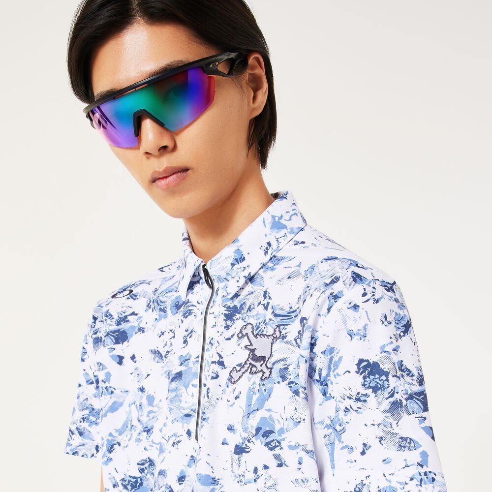 オークリー（OAKLEY）（メンズ）ゴルフウェア 吸汗速乾 SKULL GEO FOLIAGE 半袖シャツ FOA407598-186