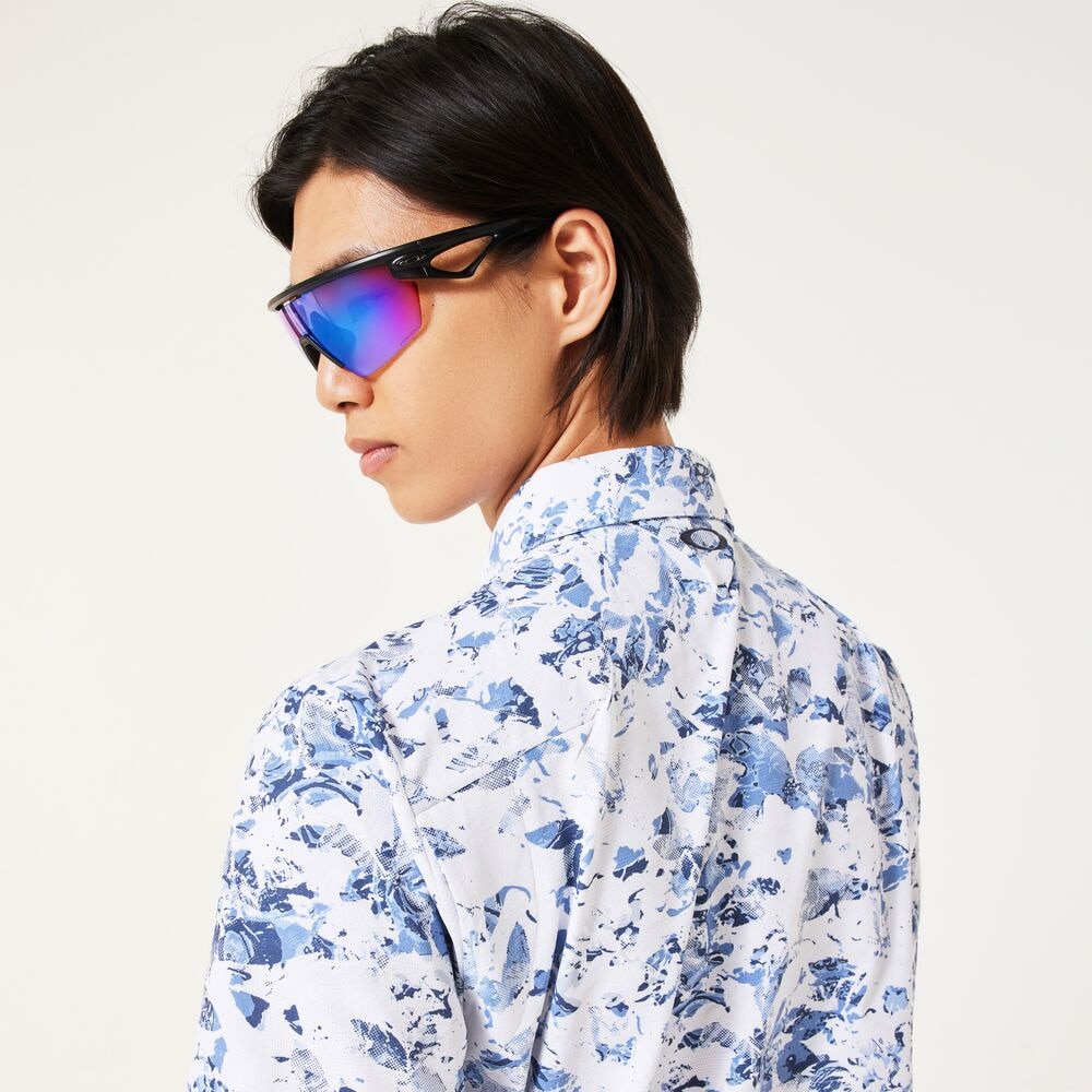 オークリー（OAKLEY）（メンズ）ゴルフウェア 吸汗速乾 SKULL GEO FOLIAGE 半袖シャツ FOA407598-186