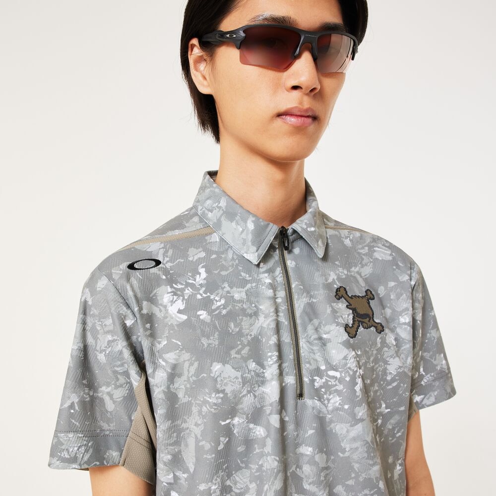 オークリー（OAKLEY）（メンズ）ゴルフウェア 吸汗速乾 SKULL GEO FOLIAGE 半袖シャツ FOA407598-86E