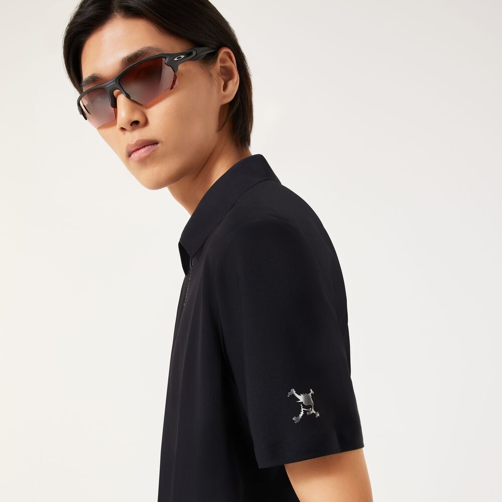 オークリー（OAKLEY）（メンズ）ゴルフウェア 吸汗速乾 接触冷感 SKULL SYNCHRONISM 半袖ポロシャツ FOA407670-02E