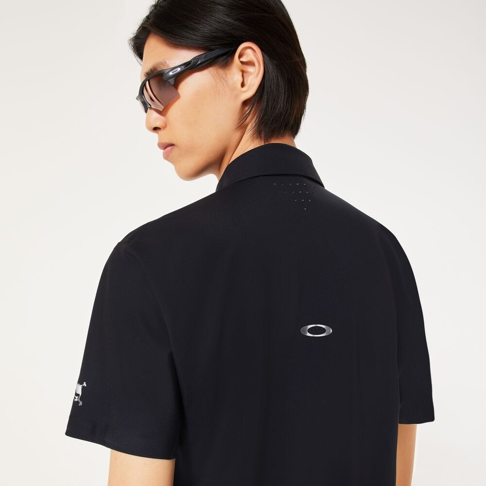 オークリー（OAKLEY）（メンズ）ゴルフウェア 吸汗速乾 接触冷感 SKULL SYNCHRONISM 半袖ポロシャツ FOA407670-02E