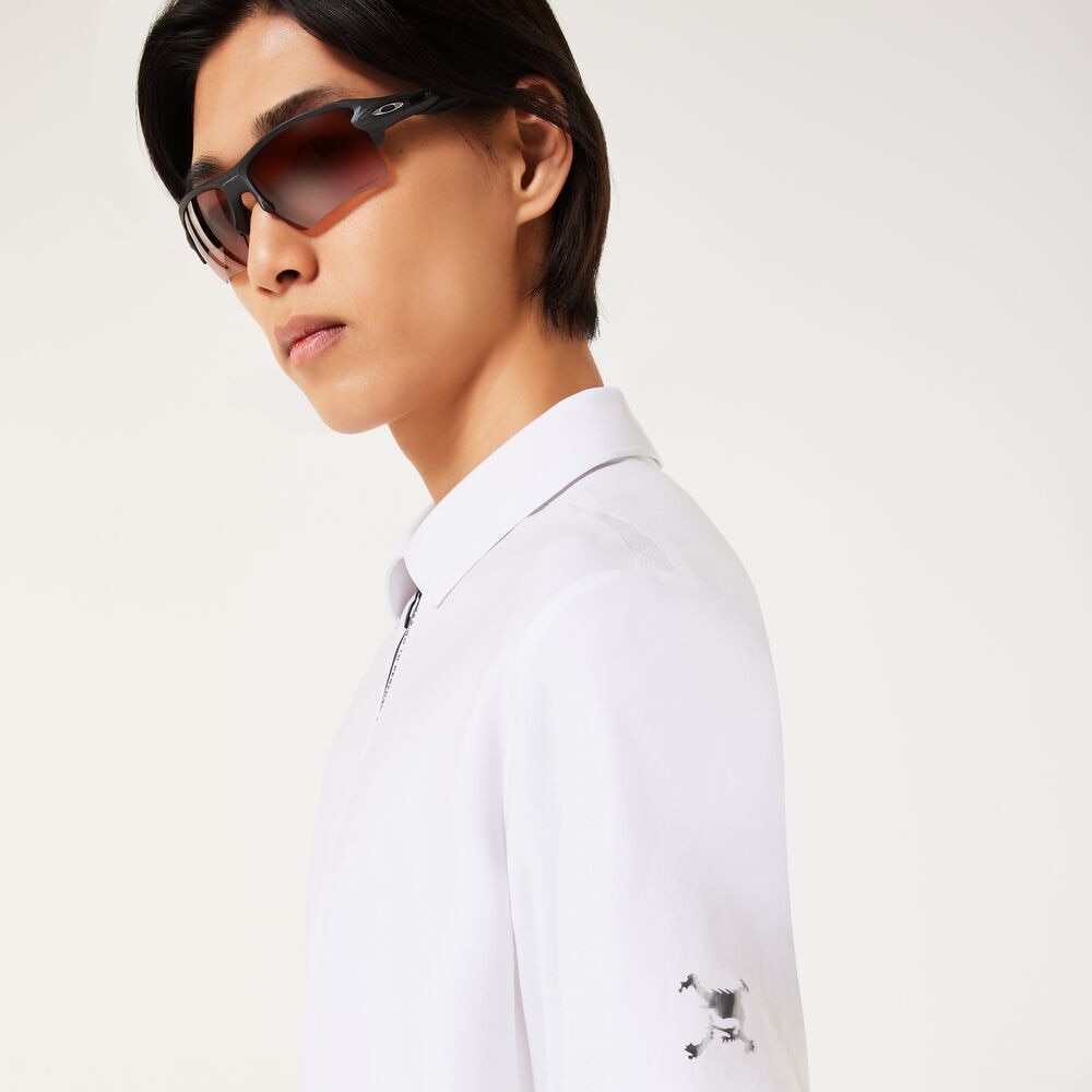 オークリー（OAKLEY）（メンズ）ゴルフウェア 吸汗速乾 接触冷感 SKULL SYNCHRONISM 半袖ポロシャツ FOA407670-100