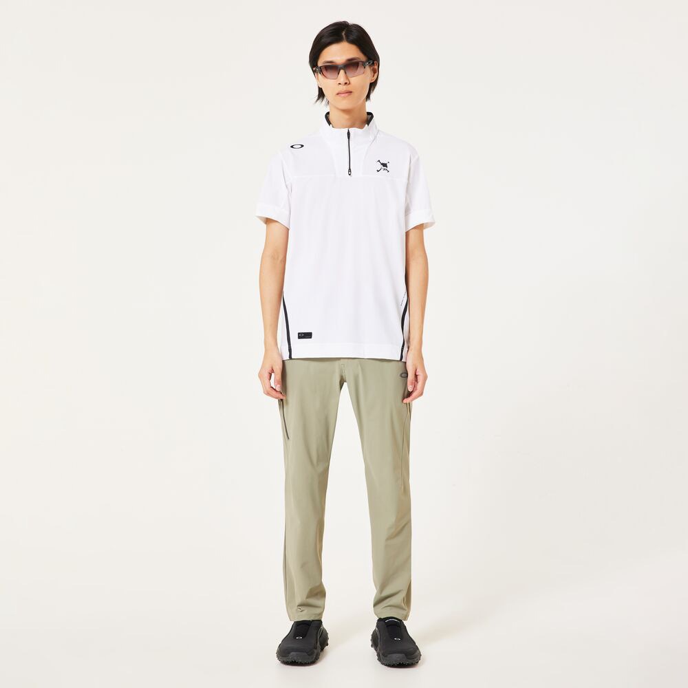 オークリー（OAKLEY）（メンズ）ゴルフウェア 接触冷感 SKULL STREAM ZIP 半袖 モックネックシャツ FOA407673-100
