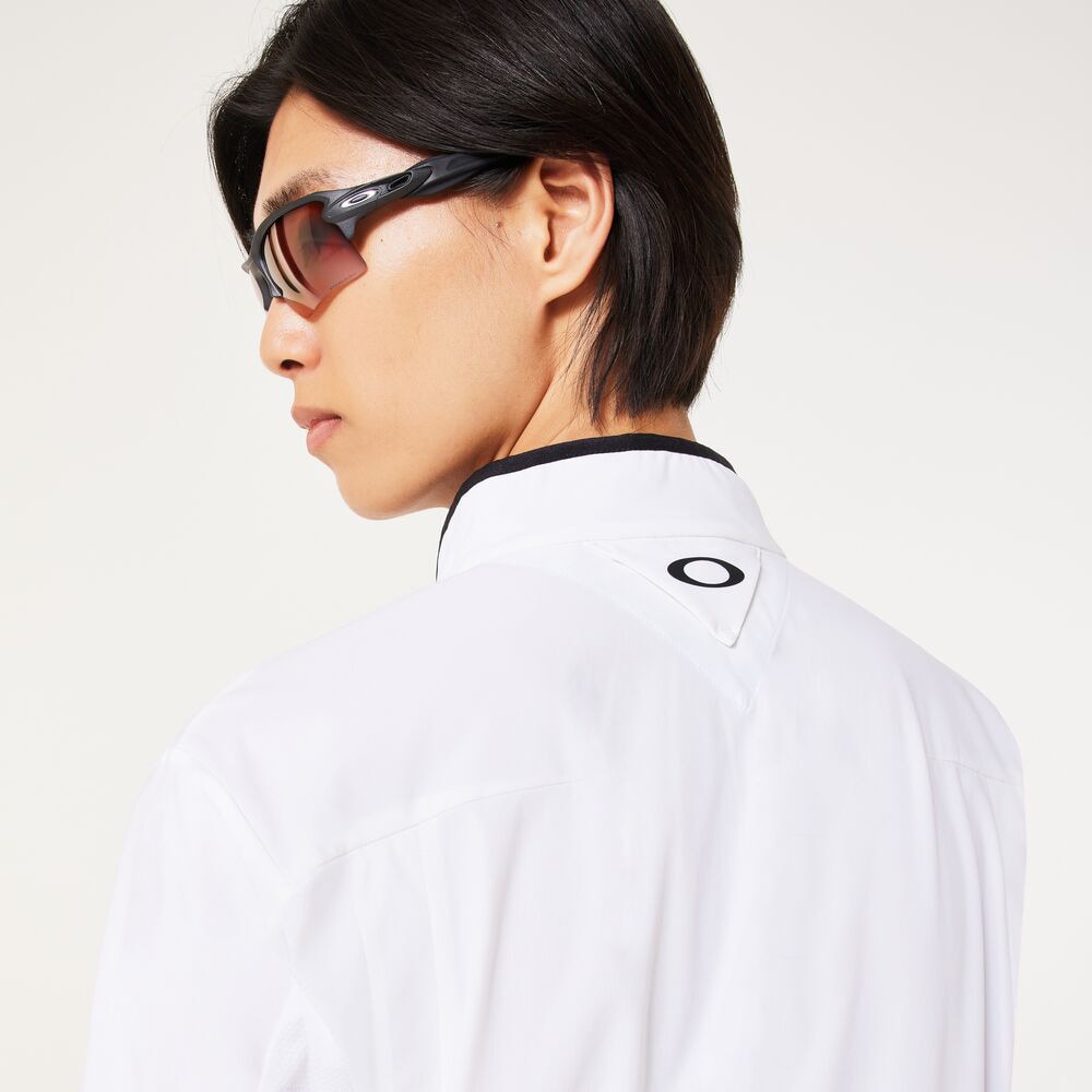 オークリー（OAKLEY）（メンズ）ゴルフウェア 接触冷感 SKULL STREAM ZIP 半袖 モックネックシャツ FOA407673-100