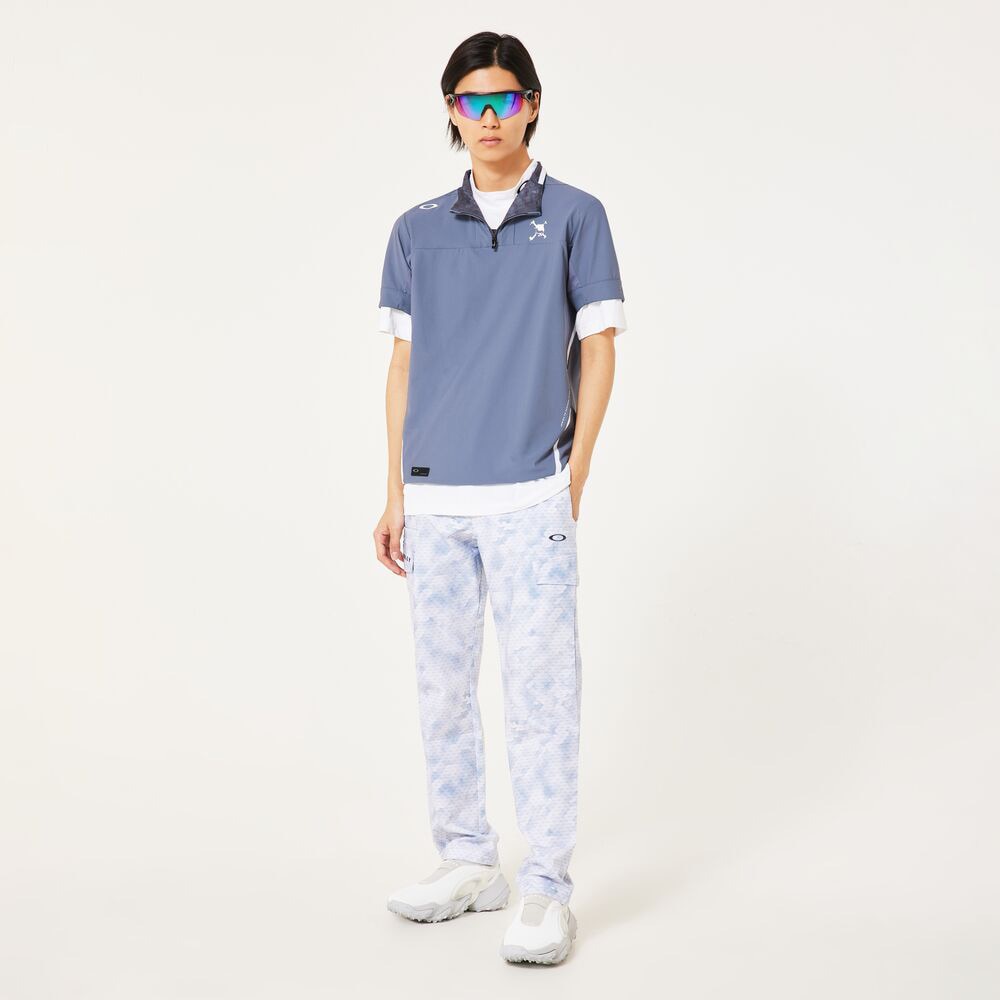 オークリー（OAKLEY）（メンズ）ゴルフウェア 接触冷感 SKULL STREAM ZIP 半袖 モックネックシャツ FOA407673-62C