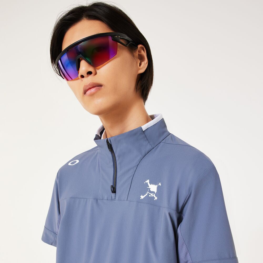 オークリー（OAKLEY）（メンズ）ゴルフウェア 接触冷感 SKULL STREAM ZIP 半袖 モックネックシャツ FOA407673-62C