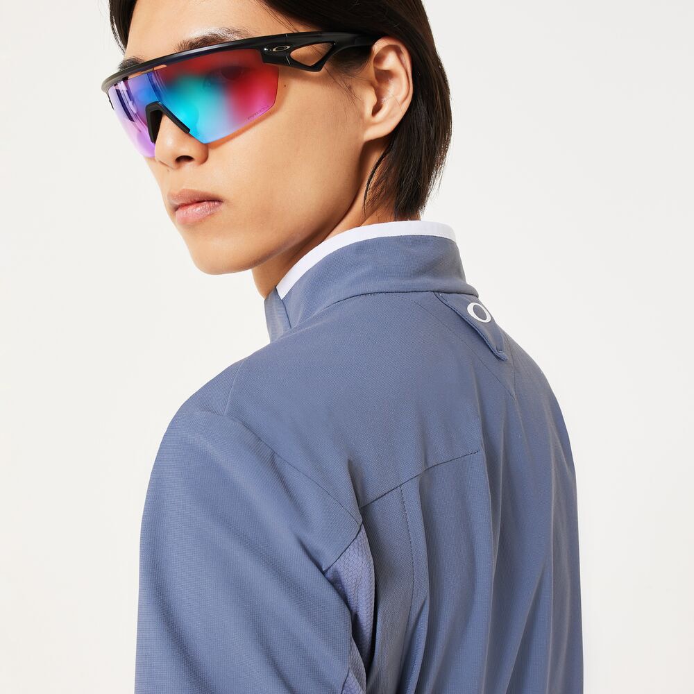 オークリー（OAKLEY）（メンズ）ゴルフウェア 接触冷感 SKULL STREAM ZIP 半袖 モックネックシャツ FOA407673-62C