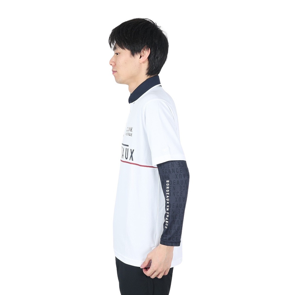 クランク（CLUNK）（メンズ）ゴルフウェア 長袖 吸汗 速乾 アンダーセットポロシャツ CL5MTG06 WHT★★★