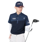 ルコックスポルティフ（lecoqsportif）（メンズ）ゴルフウェア 吸汗速乾 インナー付き半袖シャツ QGMXJA00W NV00