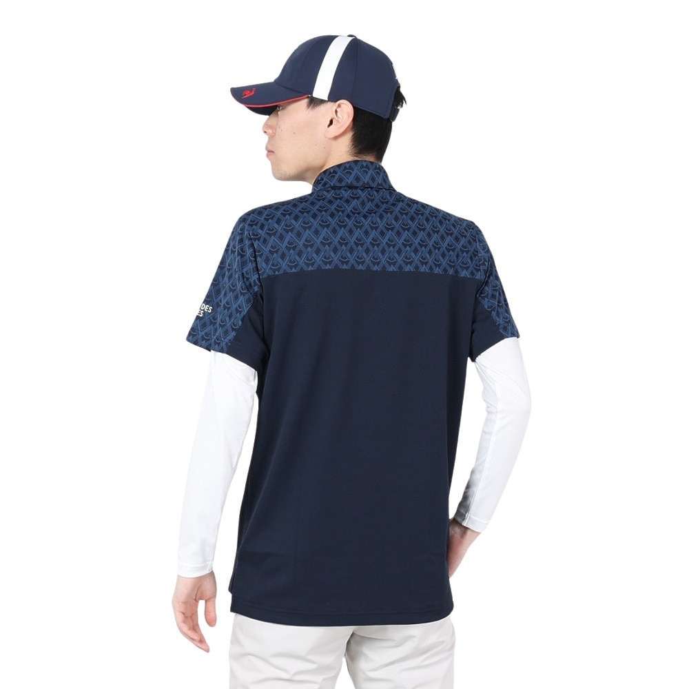 ルコックスポルティフ（lecoqsportif）（メンズ）ゴルフウェア 吸汗速乾 インナー付き半袖シャツ QGMXJA00W NV00