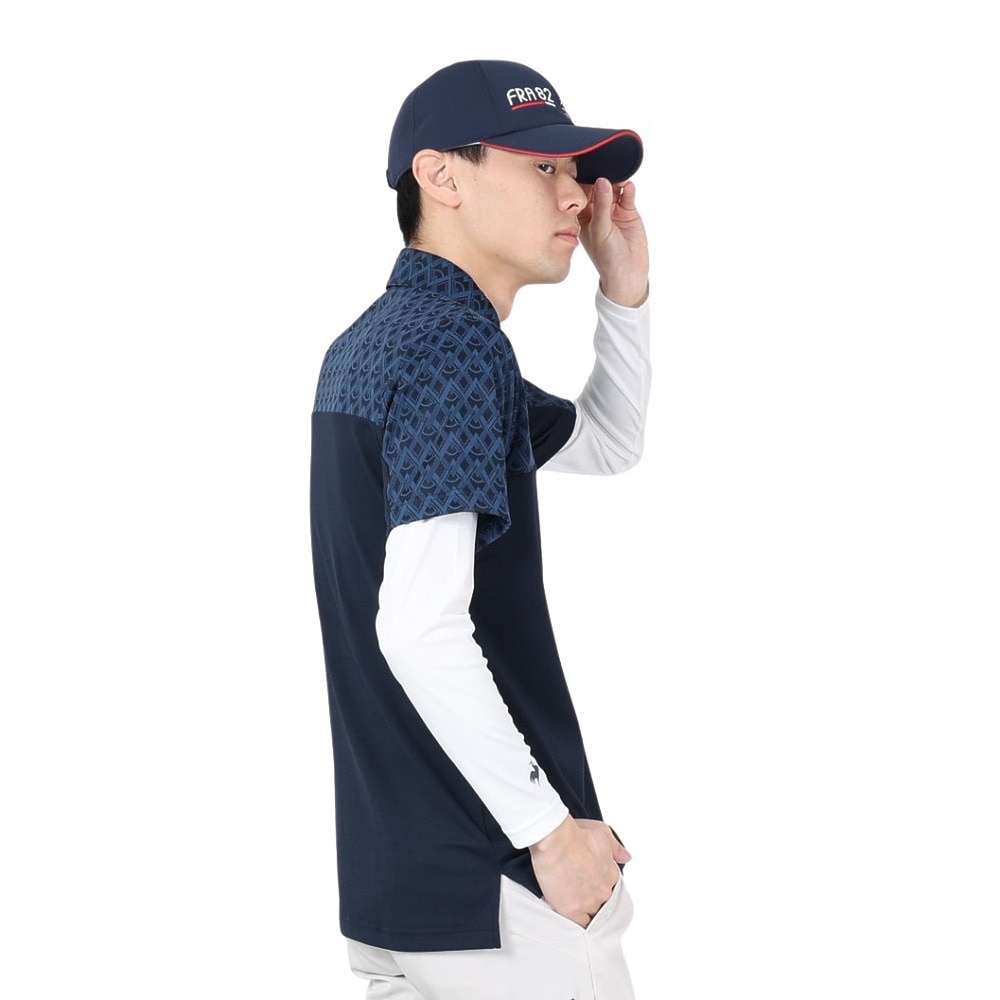 ルコックスポルティフ（lecoqsportif）（メンズ）ゴルフウェア 吸汗速乾 インナー付き半袖シャツ QGMXJA00W NV00