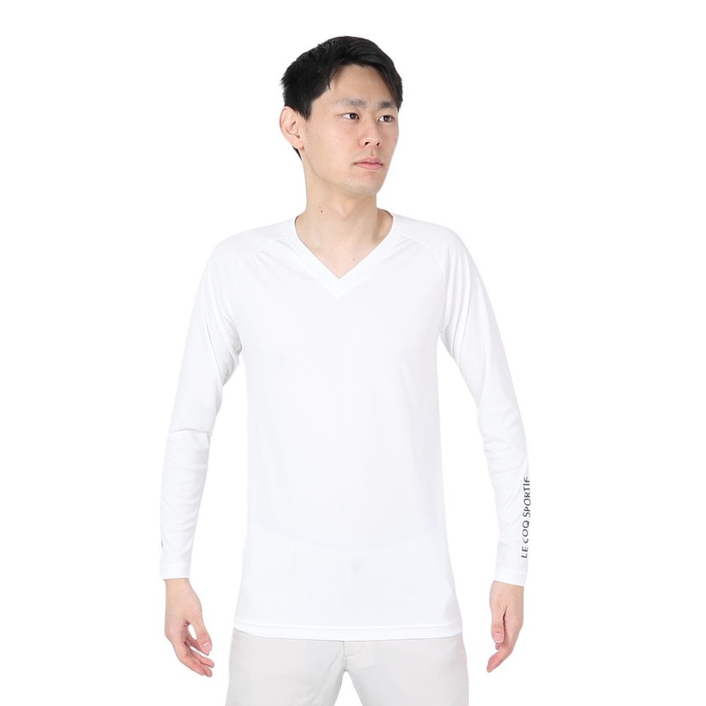 ルコックスポルティフ（lecoqsportif）（メンズ）ゴルフウェア 吸汗速乾 インナー付き半袖シャツ QGMXJA00W NV00