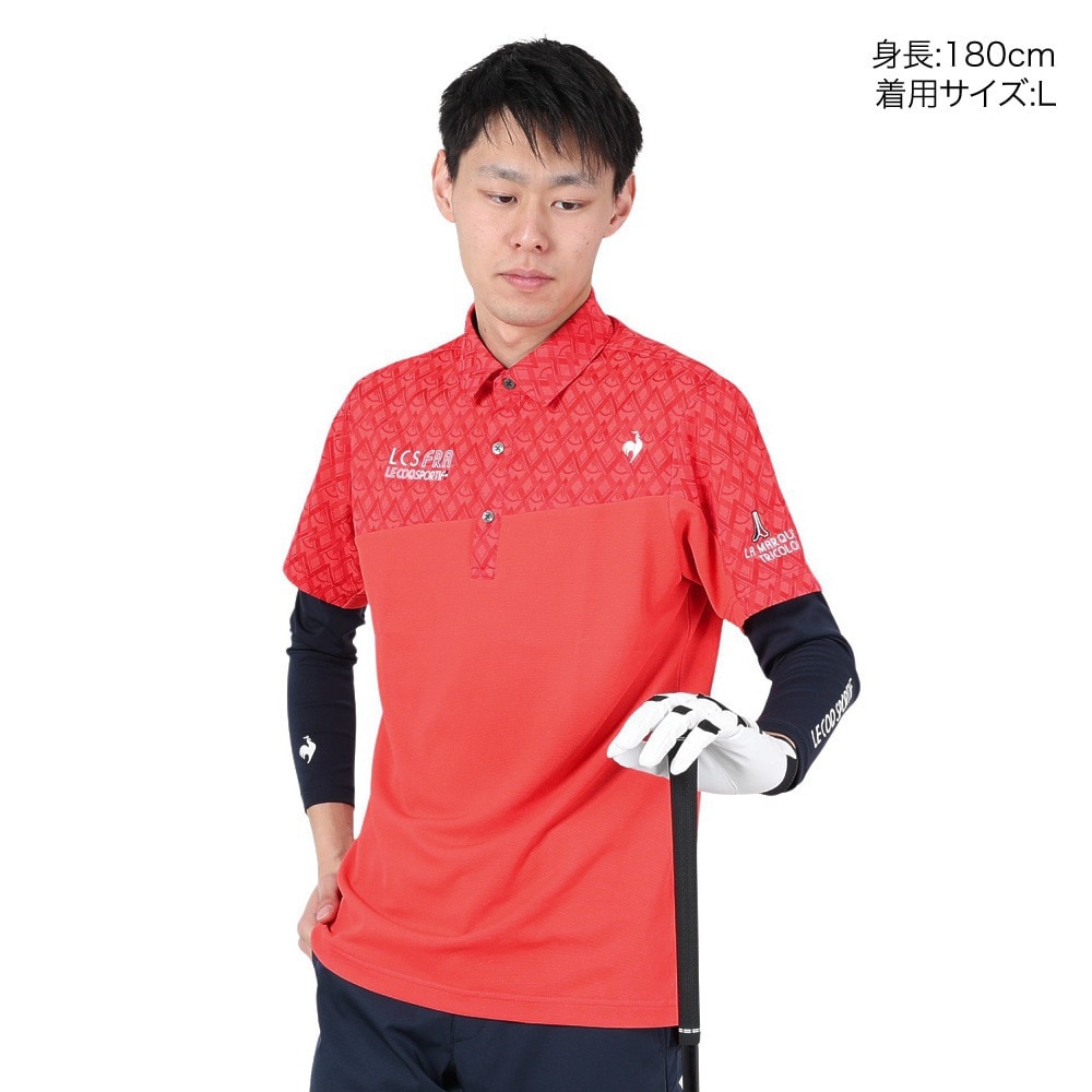 ルコックスポルティフ（lecoqsportif）（メンズ）ゴルフウェア 吸汗速乾 インナー付き半袖シャツ QGMXJA00W RD00