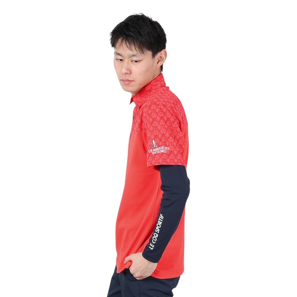 ルコックスポルティフ（lecoqsportif）（メンズ）ゴルフウェア 吸汗速乾 インナー付き半袖シャツ QGMXJA00W RD00